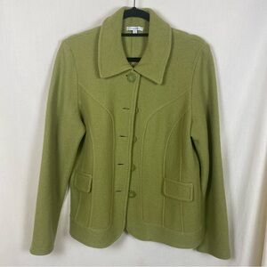 Harvé Benerd Matcha Green  100% Wool Jacket Unlined XL Olive Green